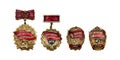 Retro badges USSR - Winner of socialist competition isolated on