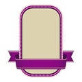 Retro banner with purple ribbon on white background Royalty Free Stock Photo