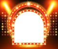Retro banner on stage with spotlight effect background Royalty Free Stock Photo