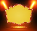 Retro banner on stage with spotlight effect background Royalty Free Stock Photo