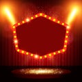Retro banner on stage with spotlight effect background Royalty Free Stock Photo