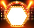 Retro banner on stage with spotlight effect background Royalty Free Stock Photo