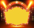 Retro banner on stage with spotlight effect background Royalty Free Stock Photo