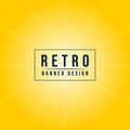 Retro banner yellow design glow light halftone background