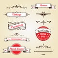 Set of retro banners and labels