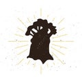 Retro baobab silhouette logo