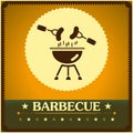 Retro barbecue grill poster design menu background