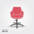 Retro barber chair icon on white background