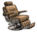 Retro barber chair isolated. Barbershop, male beauty salon concept. Vintage illustration Royalty Free Stock Photo