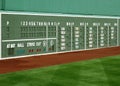 Retro baseball scoreboard in the outfield of a stadium Royalty Free Stock Photo