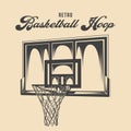 Retro Basketball Hoop Vector Stock illustration Royalty Free Stock Photo
