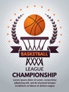 Retro basketball poster for sport college Royalty Free Stock Photo