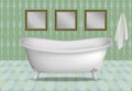 Retro bathtub concept background, realistic style