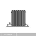 Retro battery heating. Vector icons on a white background. Royalty Free Stock Photo
