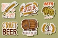 Retro Bavarian beer stickers. Alcoholic Label with calligraphic elements. Vintage American frame for poster banner