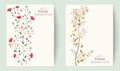 Retro beautiful flower banners