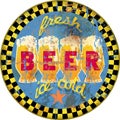 retro beer advertising sign, vector illustration,fictional artwork