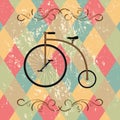 Retro bicycle abstract background