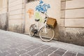 Retro bicycle and graffiti.