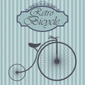 Retro bicycle on hipster background. Vintage sign design. Old fashion theme label