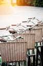 The Retro Bicycles Parked On The Road