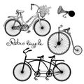 Retro Bicycles Set