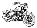 Retro Bike hand drawn sketch illustration Vintage