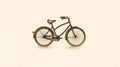 Retro Bike Logo In Brown: Pointillist Optical Illusion Nostalgic Painting