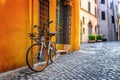 Retro bike parked in Rome