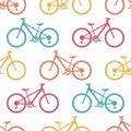 Retro bike seamless pattern