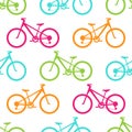 Retro bike seamless pattern