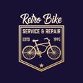 Retro bike service and repair, vintage emblem