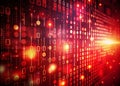 Retro Binary Matrix Background with Red Tech Elements A Stunning Blend of Futuristic Nostalgia for Design Inspiration Royalty Free Stock Photo