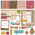 Retro Birthday Celebration Design Elements Royalty Free Stock Photo