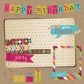 Retro Birthday Celebration Design Elements Royalty Free Stock Photo