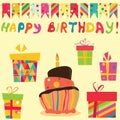 Retro Birthday Celebration Elements Royalty Free Stock Photo