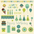 Retro Birthday Celebration Elements Royalty Free Stock Photo