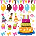 Retro Birthday Celebration Elements Royalty Free Stock Photo