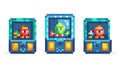 Retro 8-Bit Pixel Art Game Characters Set, vector design Generative AI Royalty Free Stock Photo