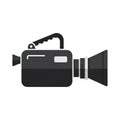 Retro black camcorder icon with transparent background Royalty Free Stock Photo