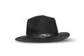 Retro black hat isolated against white background Royalty Free Stock Photo