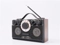 Retro black radio receiver with antenna and speakers Royalty Free Stock Photo