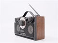 Retro black radio receiver with antenna and speakers Royalty Free Stock Photo