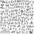 Retro Black and White Doctor Characters - Set of Concepts Vector illustrations