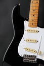 Retro black and white electric guitar body Royalty Free Stock Photo