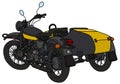 The retro black and yellow sidecar