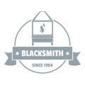 Retro blacksmith logo, simple gray style