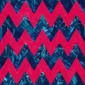 Retro blue color zigzag seamless pattern