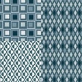 3 Retro BLUE Patterns Vector