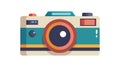 Retro Blue Point-and-Shoot Camera Vector, vector design Generative AI Royalty Free Stock Photo